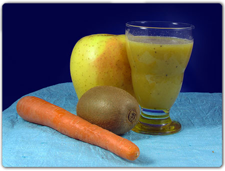 Succo di frutta: kiwi, mela, carote