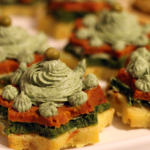 Alberelli tricolore con spuma di spinaci